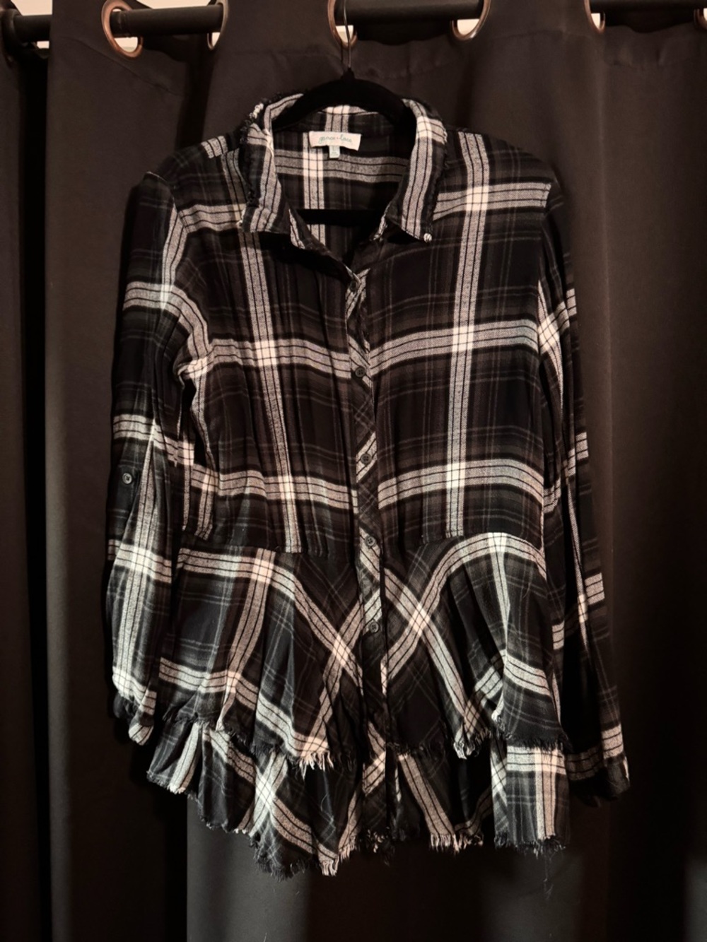 Grace & Lace Black and White Plaid Tunic